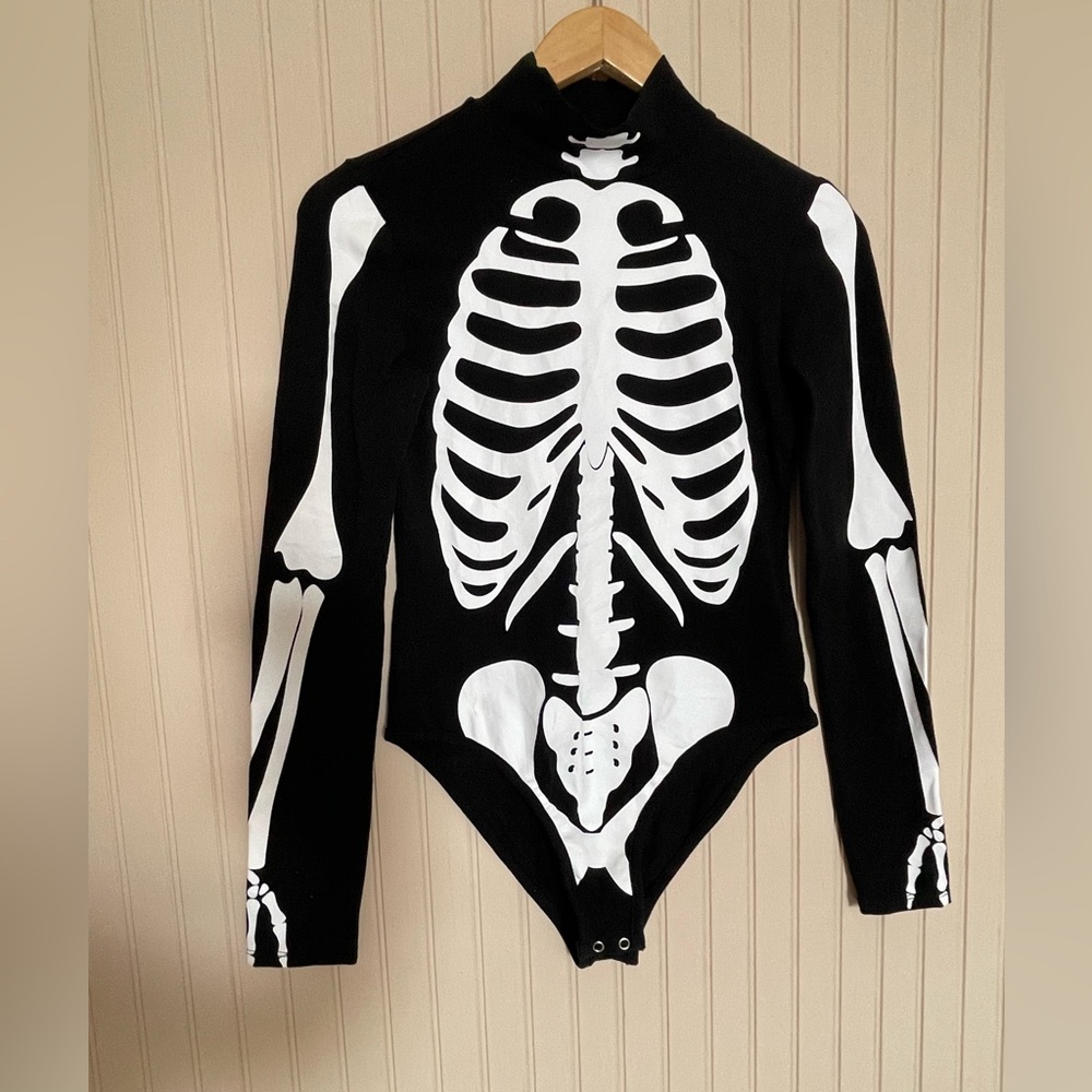 Chemistry Black and White Skeleton Bodysuit
